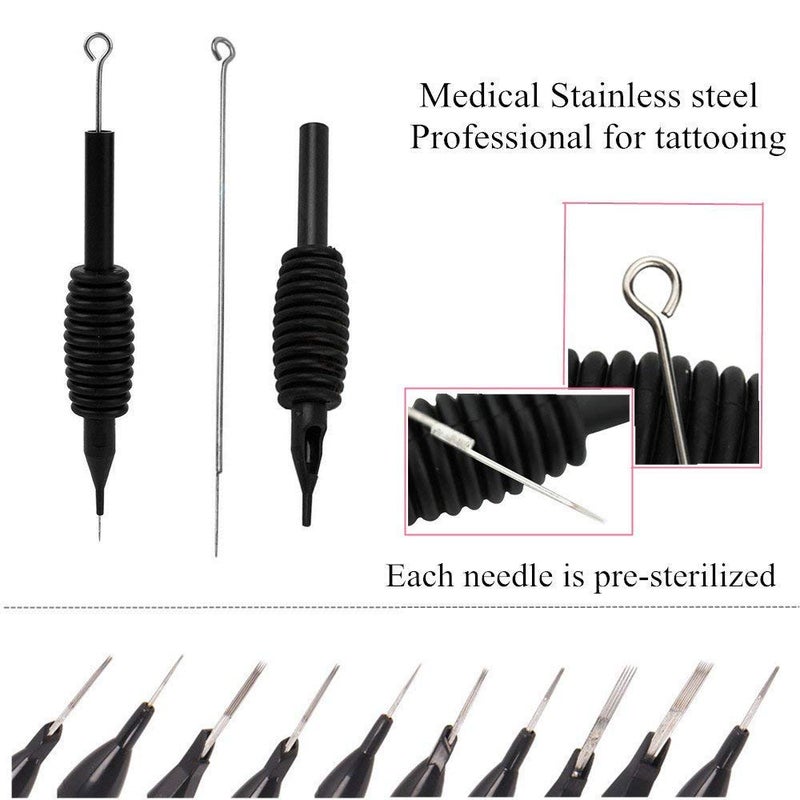 Dragonhawk 60 Counts Black Tattoo Needles Tubes with Matching Assorted - Image 4